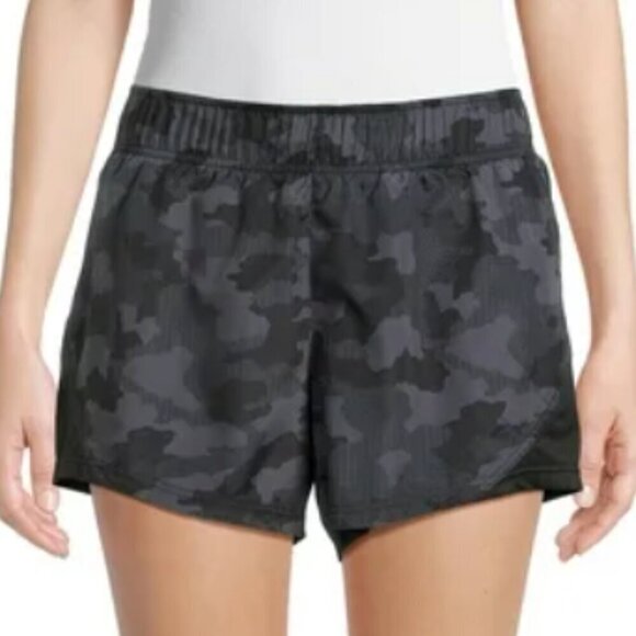 NWT Athletic Works Women's Mid Rise Camo Mesh Core Running Shorts, size XL - Picture 1 of 7